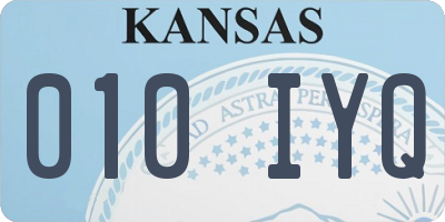 KS license plate 010IYQ