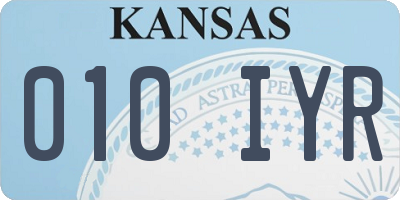 KS license plate 010IYR