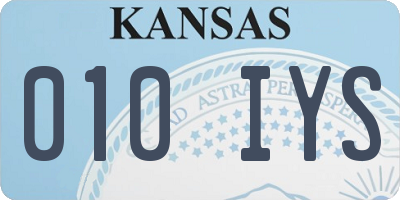 KS license plate 010IYS
