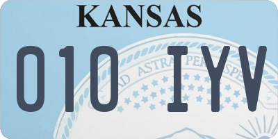 KS license plate 010IYV