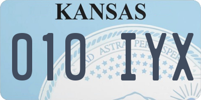 KS license plate 010IYX