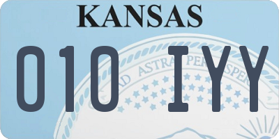 KS license plate 010IYY