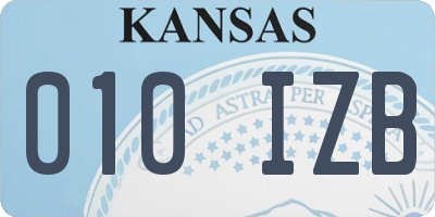 KS license plate 010IZB