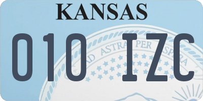 KS license plate 010IZC