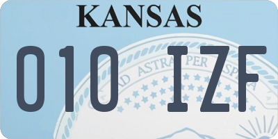 KS license plate 010IZF