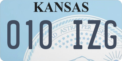 KS license plate 010IZG