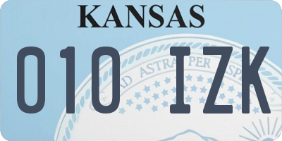 KS license plate 010IZK
