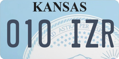 KS license plate 010IZR