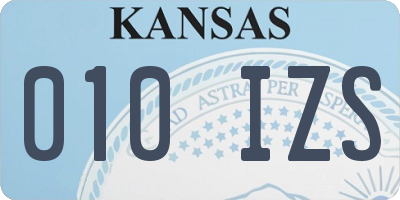 KS license plate 010IZS