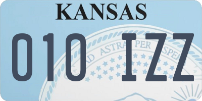 KS license plate 010IZZ