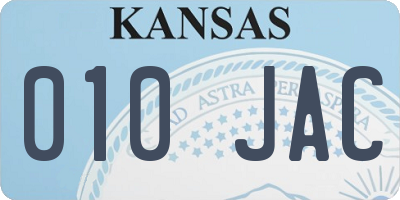 KS license plate 010JAC