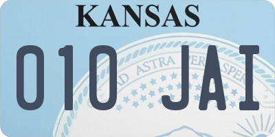 KS license plate 010JAI