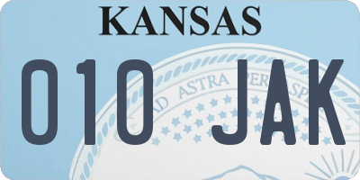 KS license plate 010JAK