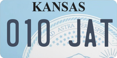 KS license plate 010JAT