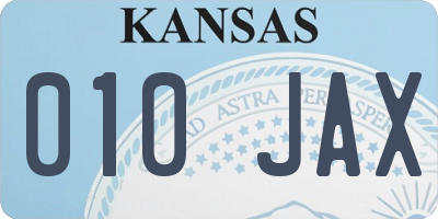 KS license plate 010JAX