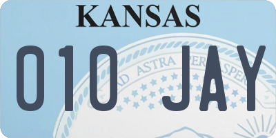 KS license plate 010JAY