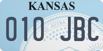 KS license plate 010JBC