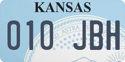 KS license plate 010JBH