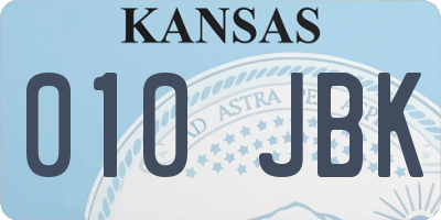 KS license plate 010JBK