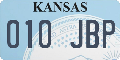 KS license plate 010JBP