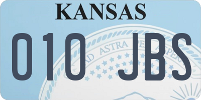 KS license plate 010JBS