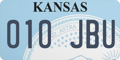 KS license plate 010JBU