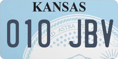 KS license plate 010JBV