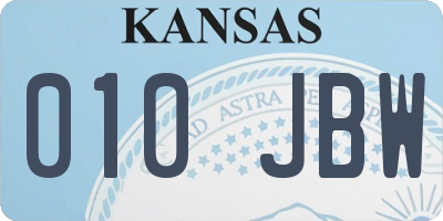 KS license plate 010JBW