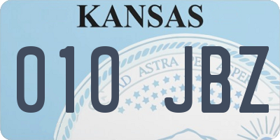 KS license plate 010JBZ