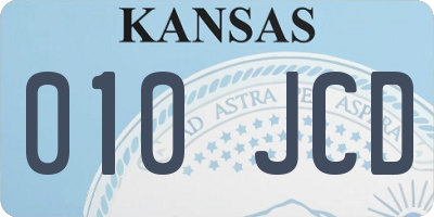 KS license plate 010JCD