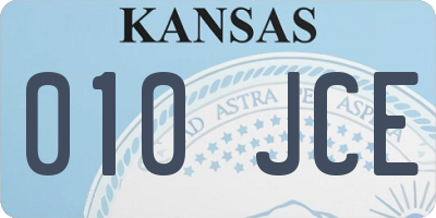KS license plate 010JCE