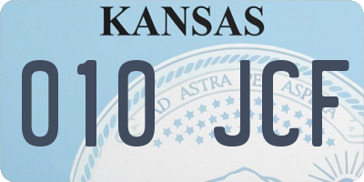 KS license plate 010JCF