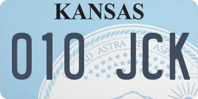 KS license plate 010JCK
