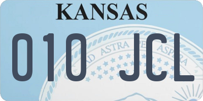 KS license plate 010JCL