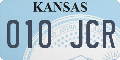 KS license plate 010JCR