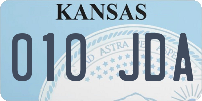 KS license plate 010JDA