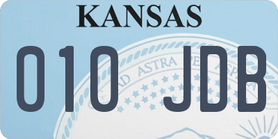 KS license plate 010JDB