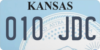 KS license plate 010JDC