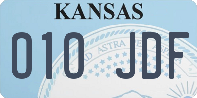KS license plate 010JDF