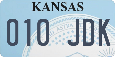 KS license plate 010JDK