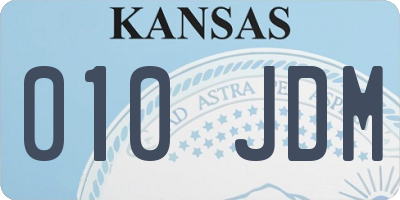 KS license plate 010JDM