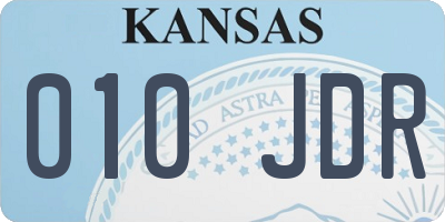 KS license plate 010JDR