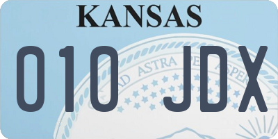 KS license plate 010JDX