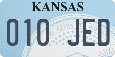 KS license plate 010JED
