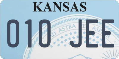 KS license plate 010JEE