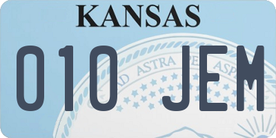 KS license plate 010JEM