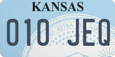 KS license plate 010JEQ