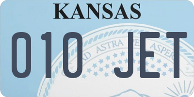 KS license plate 010JET