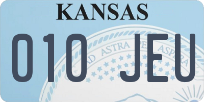 KS license plate 010JEU