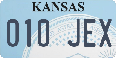 KS license plate 010JEX